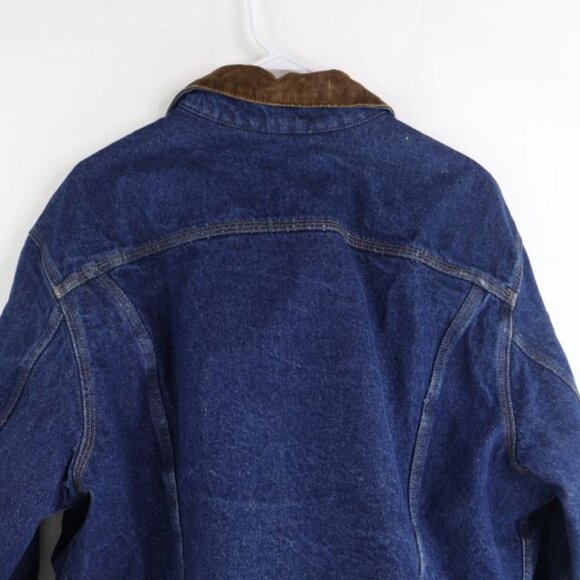 Vintage Denim Jacket Mens XL Blue Chore Barn Blanket Lined Workwear BP Feed - Picture 11 of 13